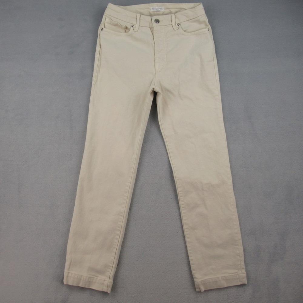 Good American Good Classic Trouser Bone White Jeans GCLTH046T Size 8/29